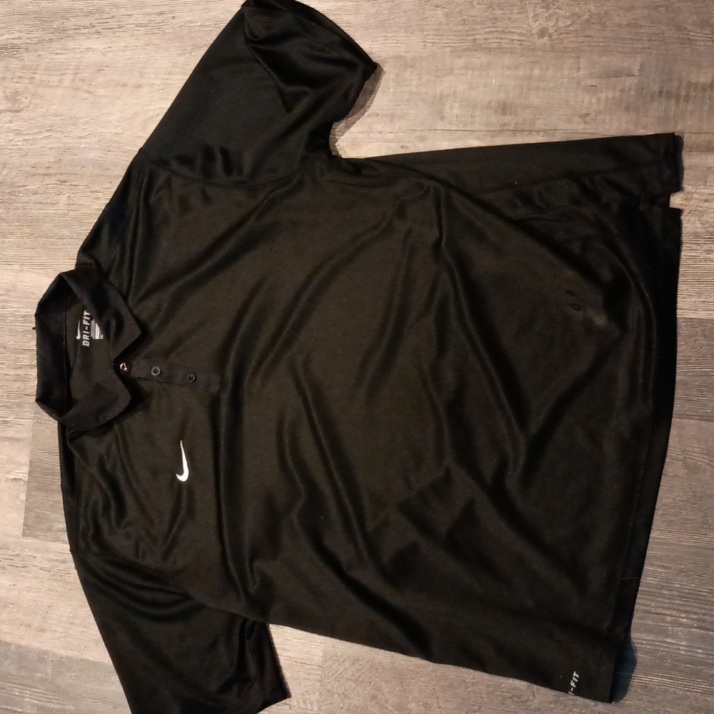 Like New Men's 2xl XXL Regular fit Black Nike Dri-Fit Polo Shirt